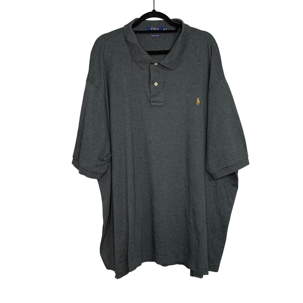 Polo Ralph Lauren Men's 4XLT Tall Gray Pima Soft Touch Cotton Polo‎ Shirt